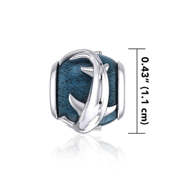 Be fierce and intense ~ Sterling Silver Jewelry Hammerhead Shark Bead with Enamel TBD343 - Jewelry